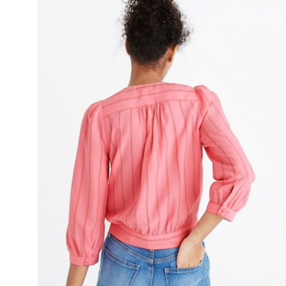 -SOLD- NWT Madewell Wrap Top in Cecilia Stripe - Picture 3 of 4